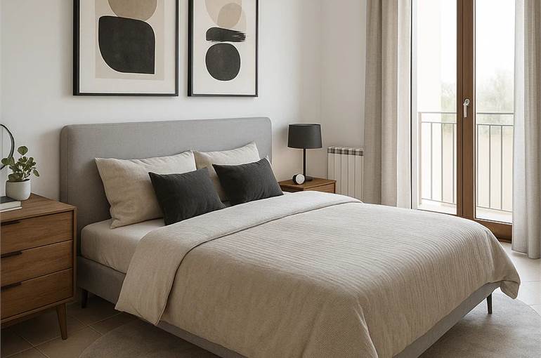 Render idea possibile arredo camera letto