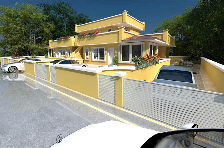 Render villini facciata esterna 