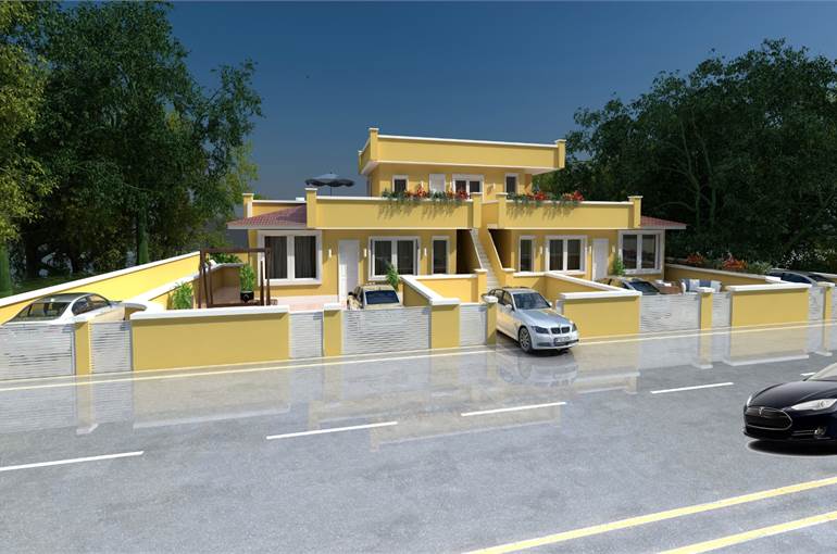 Render villini facciata esterna 