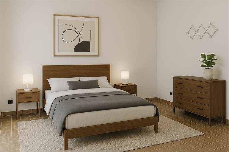 Camera matrimoniale render 