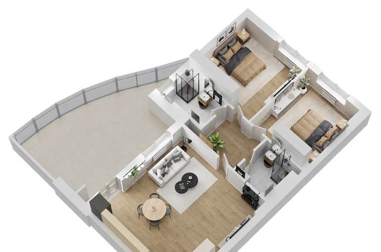 Render trilocale tipo 6