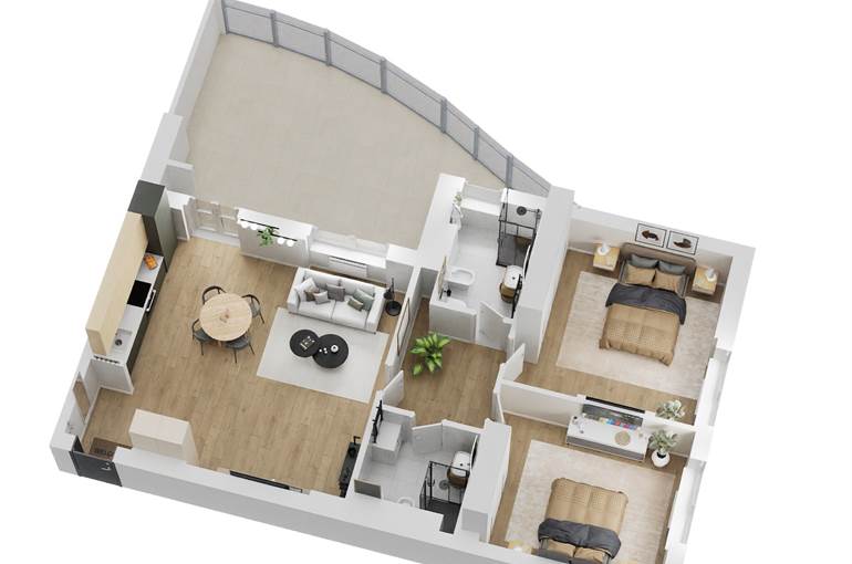 Render trilocale tipo 