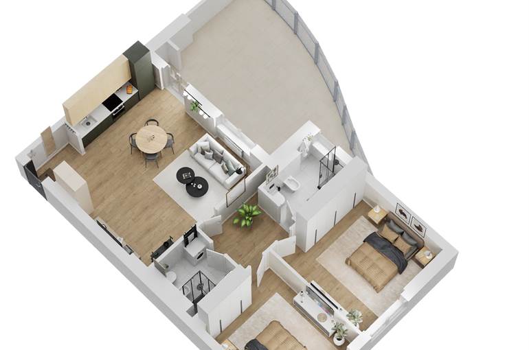 Render trilocale tipo 