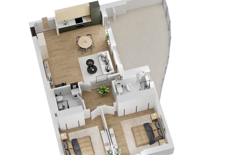 Render trilocale tipo 