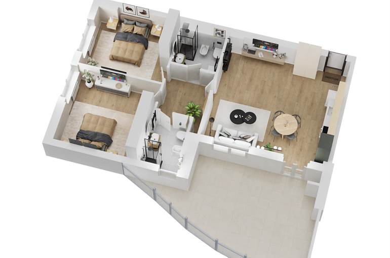 Render trilocale tipo 