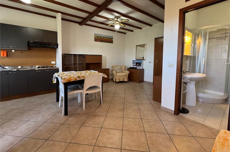 Soggiorno-notte con cucina a vista 